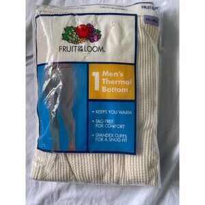 Fruit Of The Loom Mens Thermal Bottom 2XL/2EG Natural Color Cotton/Polyester Ble